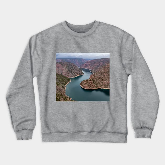 Red Hills, Green River Scenery Crewneck Sweatshirt by SafariByMarisa